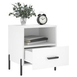 Tables de chevet 2 pcs blanc 40x35x47,5 cm bois d’ingénierie 627434627434