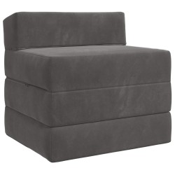 Canapé-lit pliable Gris foncé 200 x 70 x 15 cm Velours 627435627435