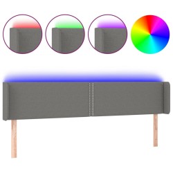 Tête de lit à LED Gris foncé 203x16x78/88 cm Tissu 627436627436