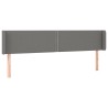 Tête de lit à LED Gris foncé 203x16x78/88 cm Tissu 627436627436