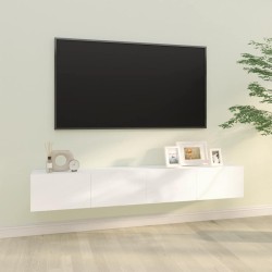 Meubles TV muraux 2 pcs blanc 100x30x30 cm bois d'ingénierie 627438627438
