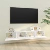 Meubles TV muraux 2 pcs blanc 100x30x30 cm bois d'ingénierie 627438627438
