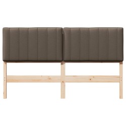 Tête de lit capitonnée Marron et Taupe 150 cm Pin massif 627441627441