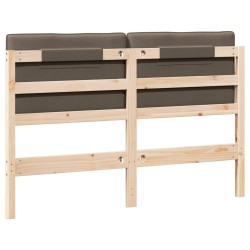 Tête de lit capitonnée Marron et Taupe 150 cm Pin massif 627441627441
