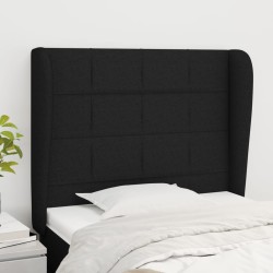Tête de lit avec oreilles Noir 103x23x118/128 cm Tissu 627445627445