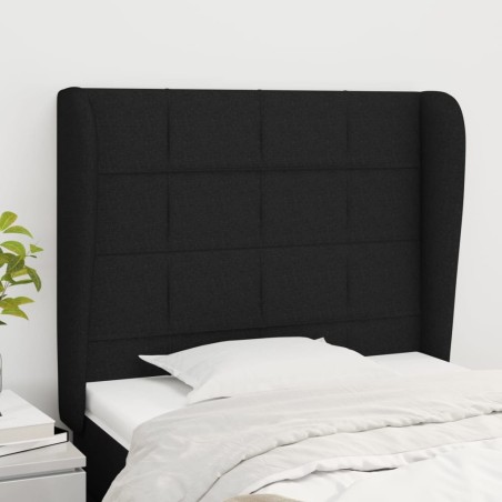 Tête de lit avec oreilles Noir 103x23x118/128 cm Tissu 627445627445