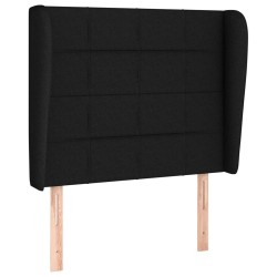 Tête de lit avec oreilles Noir 103x23x118/128 cm Tissu 627445627445