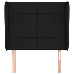 Tête de lit avec oreilles Noir 103x23x118/128 cm Tissu 627445627445