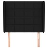 Tête de lit avec oreilles Noir 103x23x118/128 cm Tissu 627445627445
