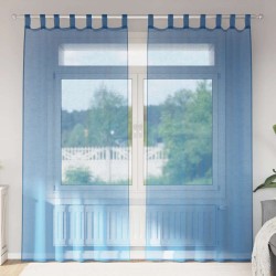 Voilages à œillets 2 pcs bleu royal 140 x 225 cm 627447627447