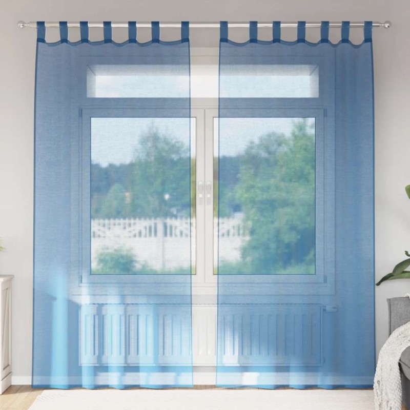 Voilages à œillets 2 pcs bleu royal 140 x 225 cm 627447627447