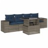 Ensemble de canapé de jardin 5 pcs avec coussins gris résine tressée 627449627449