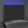 Tête de lit à LED Gris foncé 100x5x118/128 cm Tissu 627450627450