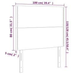 Tête de lit à LED Gris foncé 100x5x118/128 cm Tissu 627450627450