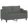 Canapé à 2 places Gris foncé 140 cm Tissu 627452627452