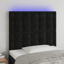 Tête de lit à LED Noir 100x5x118/128 cm Velours 627454627454