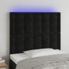 Tête de lit à LED Noir 100x5x118/128 cm Velours 627454627454