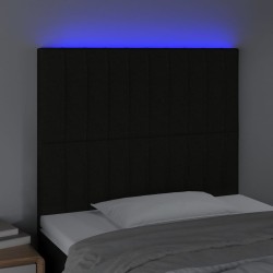 Tête de lit à LED Noir 100x5x118/128 cm Tissu  627455627455