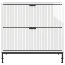 Table de chevet avec tiroir Blanc brillant 63,5 x 36 x 61 cm 627459627459