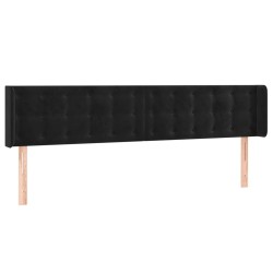 Tête de lit à LED Noir 203x16x78/88 cm Velours 627461627461