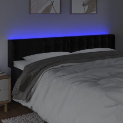 Tête de lit à LED Noir 203x16x78/88 cm Velours 627461627461