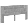 Tête de lit de rangement avec LED Gris béton Bois d'ingénierie 627462627462