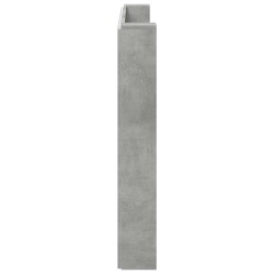 Tête de lit de rangement avec LED Gris béton Bois d'ingénierie 627462627462