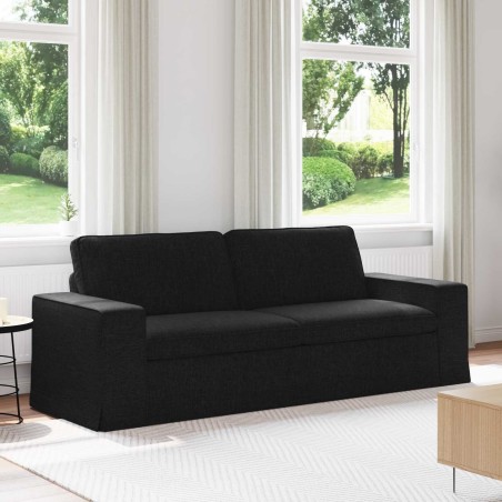 Canapé Noir 222 x 80 x 82 cm tissu 627465627465