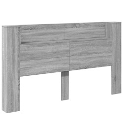 Tête de lit de rangement avec LED Sonoma gris Bois d'ingénierie 627471627471