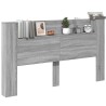 Tête de lit de rangement avec LED Sonoma gris Bois d'ingénierie 627471627471