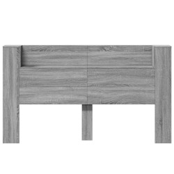 Tête de lit de rangement avec LED Sonoma gris Bois d'ingénierie 627471627471