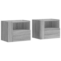 Tables de chevet murales 2 pcs sonoma gris 45x30x35 cm 627472627472