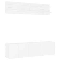 | Meubles TV muraux | Montage mural 6 pcs blanc Bois d'ingénierie 627477627477