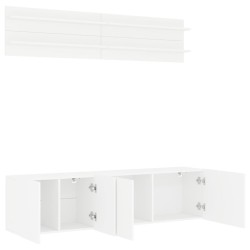 | Meubles TV muraux | Montage mural 6 pcs blanc Bois d'ingénierie 627477627477