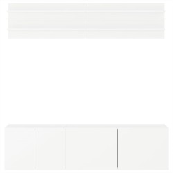 | Meubles TV muraux | Montage mural 6 pcs blanc Bois d'ingénierie 627477627477