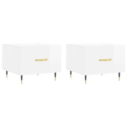 Tables basses 2 pcs blanc brillant 50x50x40cm bois d'ingénierie 627483627483