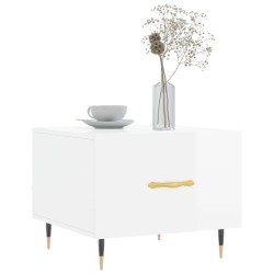 Tables basses 2 pcs blanc brillant 50x50x40cm bois d'ingénierie 627483627483