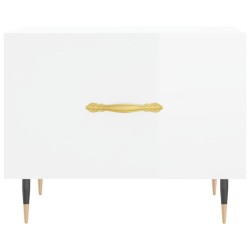 Tables basses 2 pcs blanc brillant 50x50x40cm bois d'ingénierie 627483627483