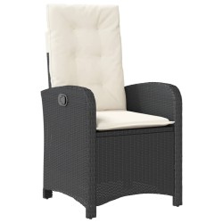 Ensemble à manger de jardin coussins 5pcs Noir Résine tressée 627484627484
