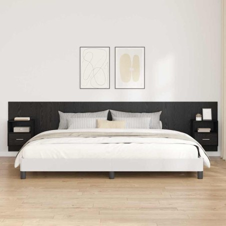 Tête de lit avec armoire 3 pcs Chêne noir Bois d'ingénierie 627485627485