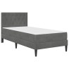 Cadre de lit avec matelas Gris foncé 90 x 200 cm Velours 627487627487