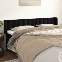 Tête de lit avec oreilles Noir 203x16x78/88 cm Velours 627488627488