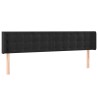 Tête de lit avec oreilles Noir 203x16x78/88 cm Velours 627488627488
