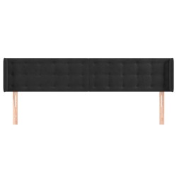 Tête de lit avec oreilles Noir 203x16x78/88 cm Velours 627488627488