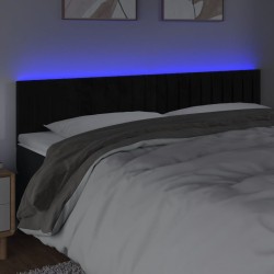 Tête de lit à LED Noir 180x5x78/88 cm Velours 627491627491