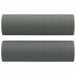 Canapé 2 places avec oreillers gris foncé 140 cm tissu 627492627492