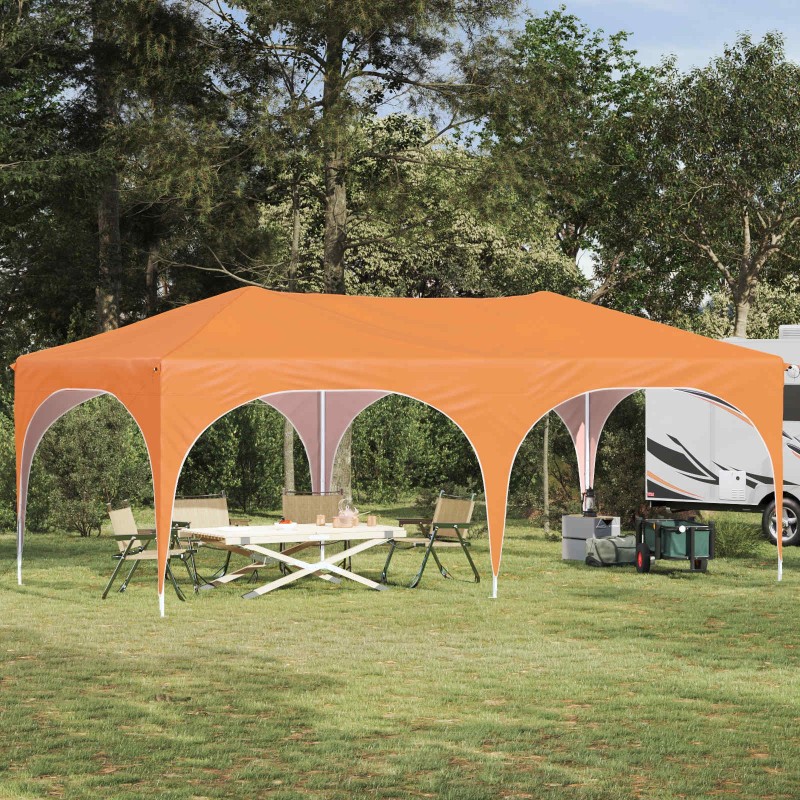 Tente de fête pop-up 575 x 288 x 245 cm Orange Tissu Oxford 627497627497