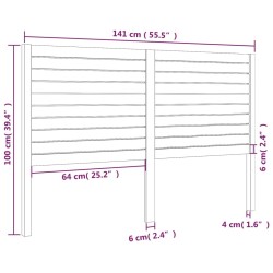 Tête de lit Blanc 141x4x100 cm Bois massif de pin 627499627499