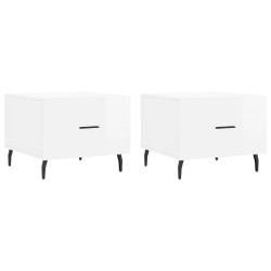 Tables basses 2 pcs blanc brillant 50x50x40cm bois d'ingénierie 627500627500