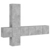 Unités murales TV 5 pcs gris béton bois d'ingénierie 627505627505